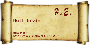 Hell Ervin névjegykártya